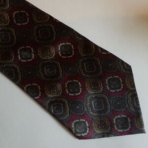 3/$45 Tie NEW ALBEARI SILK HAND MADE HIGH FASHION PAISLEY SQUARES on RUST